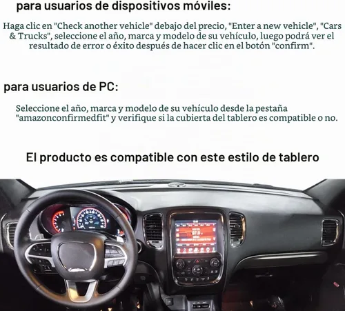 Vista 2 de Alfombrilla para salpicadero de Dodge Durango (Negro) F53