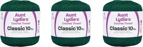 Vista 12 de Aunt Lydia Classic Crochet - Paquete de 3 unidades de 350y/1,049.9 ft - Blanco Antiguo