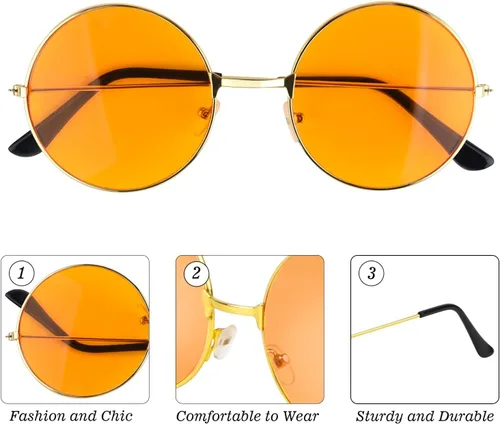 Vista 8 de CHRORINE Gafas de sol hippie de colores surtidos para mujer