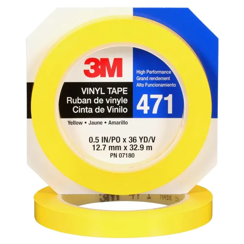 Vista 17 de 3M Cinta de Vinilo 471, 2' x 36 yardas 5.2 mil, Amarillo (Paquete de 24)
