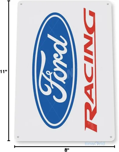 Vista 4 de Tinworld Ford Racing Retro Garage Sign, Auto Shop, Ford, C686