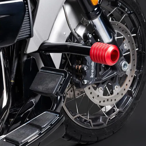 Vista 4 de Advanblack Protector de motor 2009-2026 plano Protek rendimiento delantero alto paso barra de choque para Harley Touring Street Glide Road King Rojo