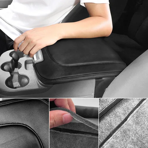 Vista 5 de Funda de repuesto para reposabrazos de consola central, adecuada para Dodge Ram 1500 2500 3500 2013-2018 con consola de asiento de salto, protector