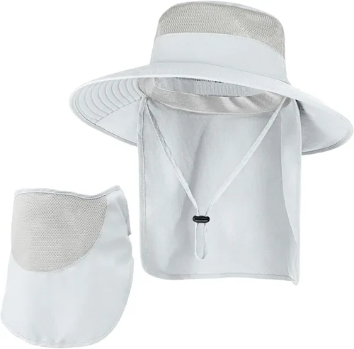 Vista 19 de Sombreros de sol para hombres y mujeres, sombrero de pesca UPF 50+ transpirable de ala ancha Beige