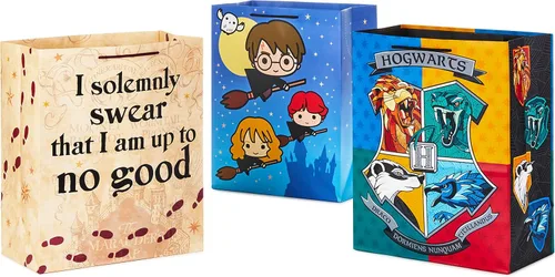 Vista 5 de Hallmark Paquete de papel de regalo y bolsas de regalo de Harry Potter (paquete de 3 papel de regalo, paquete de 3 bolsas de regalo)
