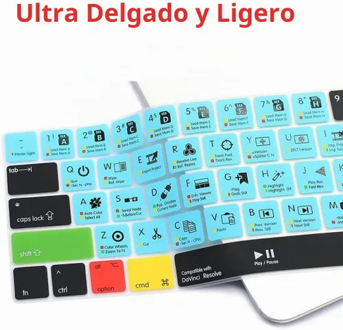Vista 4 de Davinci Resolve Shortcuts - Funda de teclado para MacBook Pro 2016-2024 M1/M2 de 14 pulgadas y MacBook Pro de 16 pulgadas, MacBook Pro 13 15 Touch