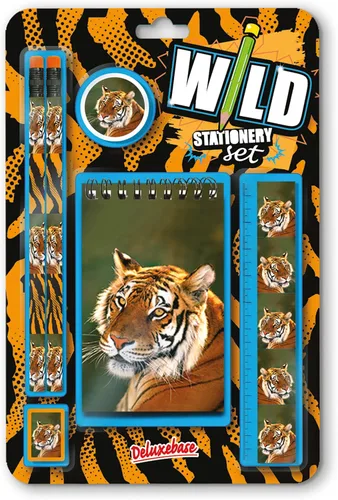 Vista 21 de Deluxebase Wild Stationery Set - Mariposa de animales de papelería con 2 lápices, borrador, sacapuntas, regla y lindo cuaderno. Suministros