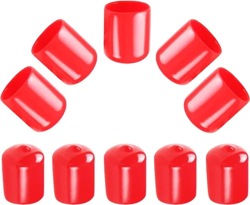 Vista 8 de Cubierta de tapa de extremo redondo de goma de 0.59 pulgadas (0.591 in), protectores de rosca de tornillo de PVC flexible de tubería de tubería