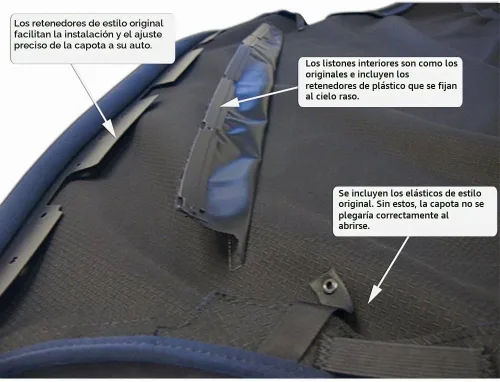 Vista 6 de Sierra Auto Tops Convertible Top Reemplazo para BMW 2003-2008 Z4, TwillFast RPC Canvas, negro, ventana de vidrio calefactable