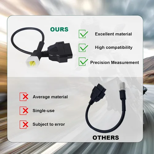 Vista 4 de Cable OBD apto para Delphi 6pin a 16pin adaptador de motocicleta, conector OBD2 compatible con Obd1 a Obd2 escáner herramienta de diagnóstico