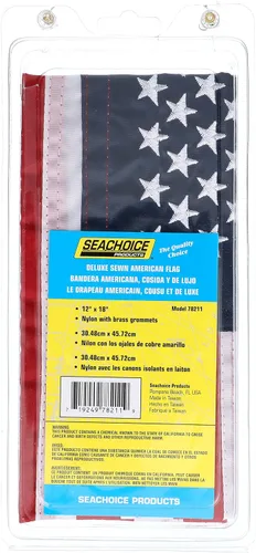 Vista 5 de Seachoice Bandera de Estados Unidos, 12 in. X 18 in., Nylon de grado marino de lujo