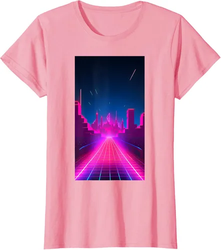 Vista 10 de Camiseta Retrowave Street 80s Vaporwave Synthwave, Negro -, Pequeña