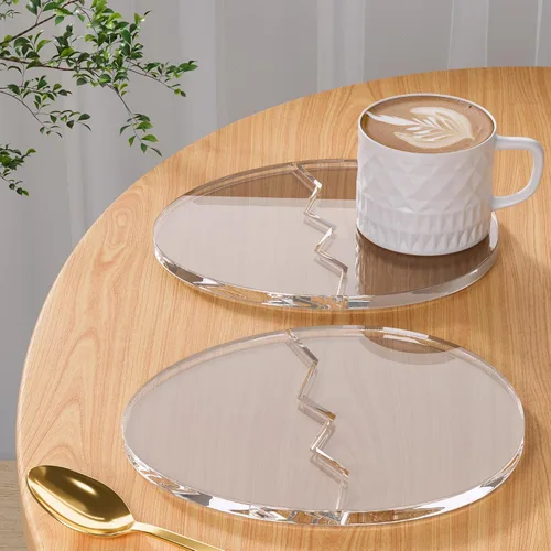 Vista 18 de Posavasos Decorativos de Acrílico, Posavasos Irregulares para Bar y Bebidas, Posavasos para Taza de Café con Forma de Nube Transparente, Perfecto