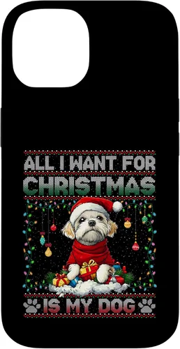 Vista 4 de Maltese Christmas Tree Lights Decorations Dog Lover Xmas Case for iPhone 16