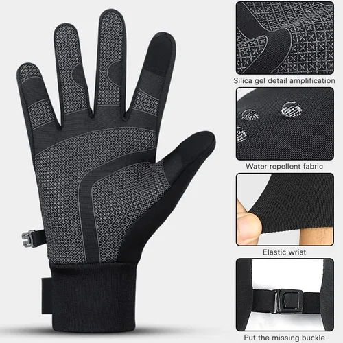 Vista 7 de PHILISENMALL Men Women Winter Gloves Unisex Touchscreen Bike Outdoor Sports for Men Women Glove
