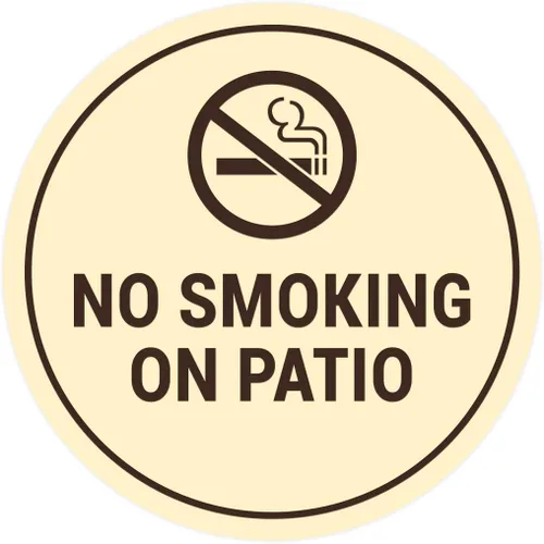 Vista 26 de Signs ByLITA Cartel de "No fumar en el patio" (Negro) - Pequeño