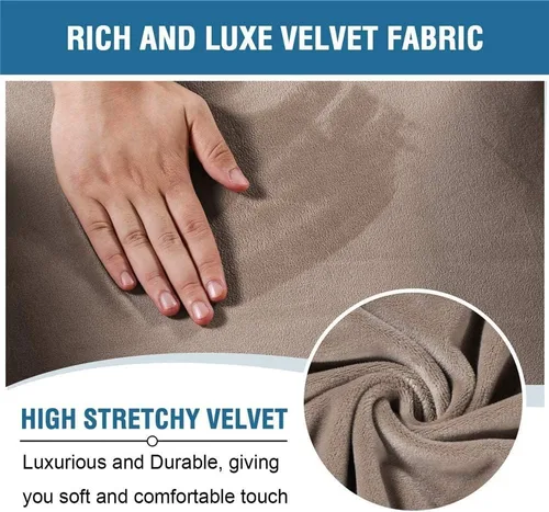 Vista 3 de Fundas elásticas para sillón reclinable, de terciopelo de lujo, para sofá reclinable de 3 cojines, funda para sofá reclinable súper suave, protector