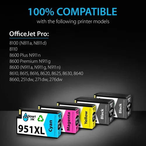 Vista 2 de Smart Ink Cartuchos de tinta compatibles de repuesto para HP 950XL 951XL 950 XL 951 XL 5 unidades combo (2 negro y 1 cian 1 magenta 1 amarillo)