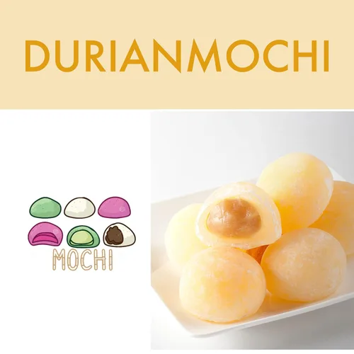 Vista 2 de Mochi estilo japonés (Durian) - 7.4 oz (paquete de 1)