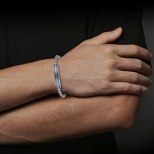 Vista 4 de Van Heusen Pulsera de identificación de cadena de acero inoxidable para hombre