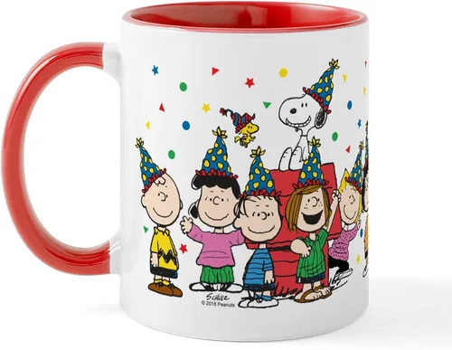 Vista 5 de CafePress Peanuts Gang Birthday - Taza de cerámica de 11 oz (11.0 fl oz)