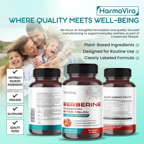 Vista 8 de Berberina 13 en 1 para el bienestar intestinal, hígado e inmunológico, 180 cápsulas
