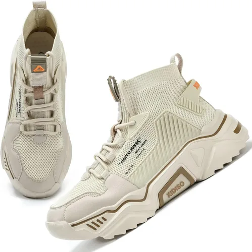 Vista 4 de SANNAX Zapatos de moda para hombre, zapatos casuales para caminar, antideslizantes, transpirables, de malla, ligeros, tenis deportivos