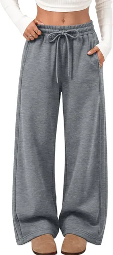 Vista 7 de Trendy Queen Pantalones de chándal de pierna ancha para mujer Negro