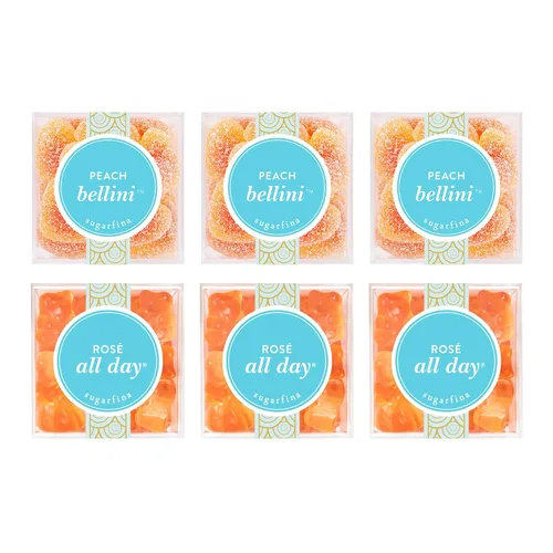 Vista 9 de Sugarfina Peach Bellini - Cubo de caramelo pequeño, gomitas, 3.6 onzas, 1 unidad