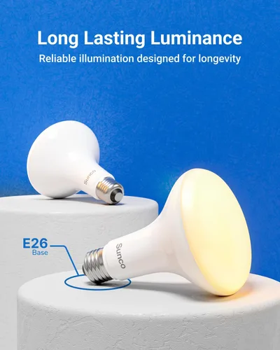 Vista 2 de Sunco - Paquete de 6 bombillas LED BR30, bombillas empotradas, iluminación de inundación interior, 1600 LM, 16 W (equivalente a 100 W) 2700 K blanco