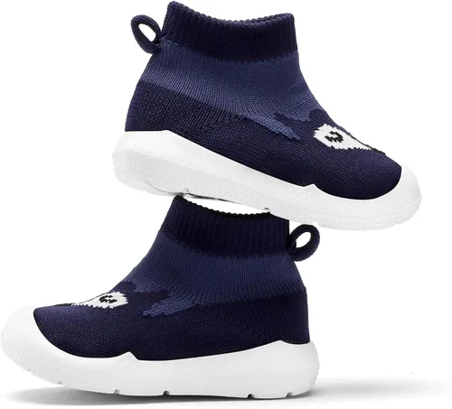 Vista 3 de Engtoy Baby Sock Shoes Baby Walking Shoes Infant Non-Slip Breathable Slippers with Soft Rubber Sole Baby Boys Girls Slip On Sneakers