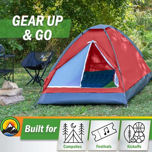 Vista 6 de Tienda de campaña Happy Camper para dos persona por de Wakeman Outdoors Rojo