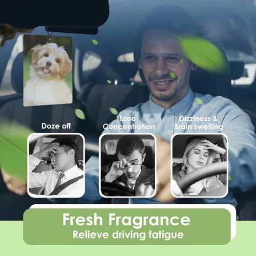 Vista 6 de Ambientador personalizado para automóvil – Ambientador de aire personalizado con foto de doble cara, ambientadores con olor con imagen para armario