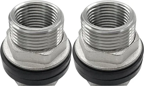Vista 6 de Beduan Manguera de jardín inoxidable para mamparo, conector de tanque de agua macho de 3/4 GHT a 1/2 hembra, montaje a granel para barriles