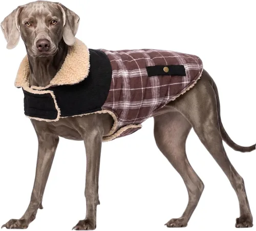 Vista 43 de Abrigo de invierno para perros pequeños, chaqueta sólida para cachorros, abrigo cálido para mascotas para clima frío, prendas acolchadas resistentes
