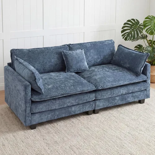 Vista 15 de Sofá seccional, cómodo sofá modular de nube, sofá modular de asiento profundo, sofá moderno en la nube, sofás modulares para sala de estar, Beige