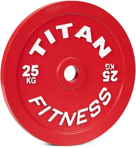 Vista 12 de Titan Fitness Olympic Calibrated Steel Powerlifting Plates, Machine Precision Steel Discs