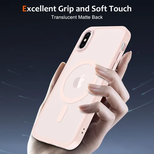 Vista 775 de Anuck - Funda magnética para iPhone 11 compatible con MagSafe, carcasa trasera mate translúcida dura, borde de TPU, delgada, resistente a impactos