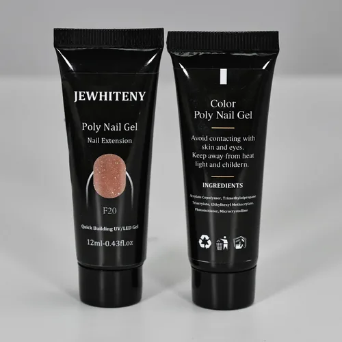 Vista 8 de JEWHITENY Kit de uñas de gel de 14 colores, kit de esmalte de uñas de gel de 27 colores con luz UV todo en uno, kit de iniciación de arte de uñas