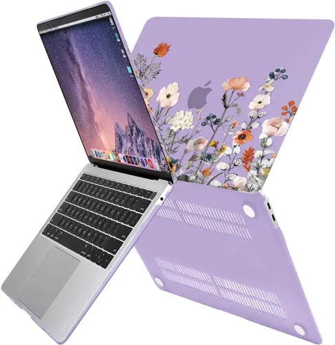 Vista 3 de MOSISO Funda compatible con MacBook Air de 13 pulgadas M1 2022-2018, morado Púrpura