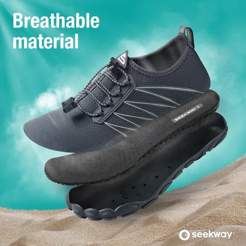 Vista 3 de SEEKWAY - Zapatos de agua unisex, de secado rápido, tipo calcetín y con sensación de pies descalzos para adultos ideales para playa, natación, río