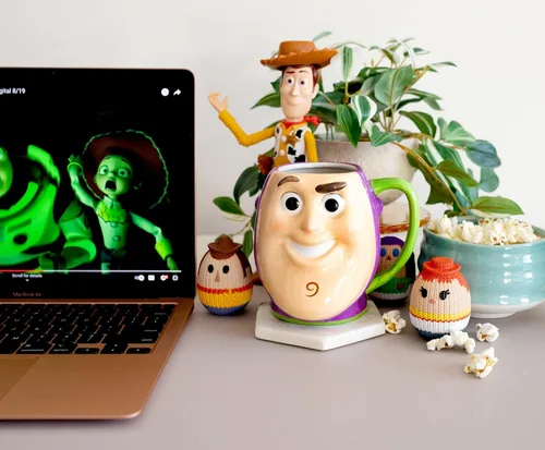 Vista 8 de Silver Buffalo Disney - Taza de té (cerámica), diseño de búfalo 3D, Toy Story Buzz, Blanco/Verde