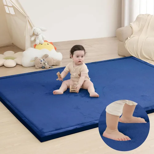 Vista 42 de Huloo Sleep - Tapete de juego para la habitación de bebés y niños pequeños, anticaídas, de espuma elástica de 1.3" de grosor, 28" x 72", terciopelo