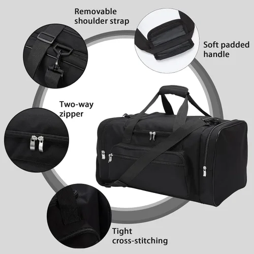 Vista 4 de Sports Duffel Bag 20 inch for Travel Gym Black