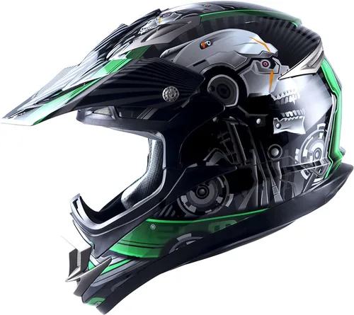 Vista 14 de 1Storm Casco de motocross para adultos, todoterreno, MX, BMX, ATV, motocross, mecánico, HGXP14B, fibra de carbono, negro, HGXP14B
