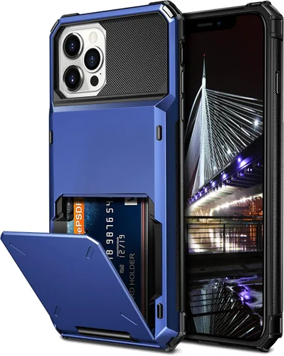 Vista 7 de Vofolen Funda tipo cartera para iPhone 13 Pro Max con soporte para 4 Negro