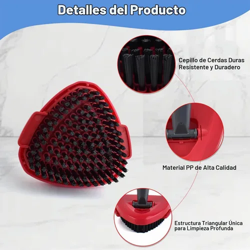 Vista 3 de Mango de trapeador para sistema O Cedar RinseClean de 2 tanques, cepillo de fregado y base de trapeador giratorio compatible con O-Cedar, asas