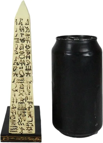 Vista 5 de Ebros Gift Tema egipcio Anubis Chacal Perro Deidad Arrodillado por pilar de obelisco jeroglífico Quemador de incienso Escultura Estatuilla de resina