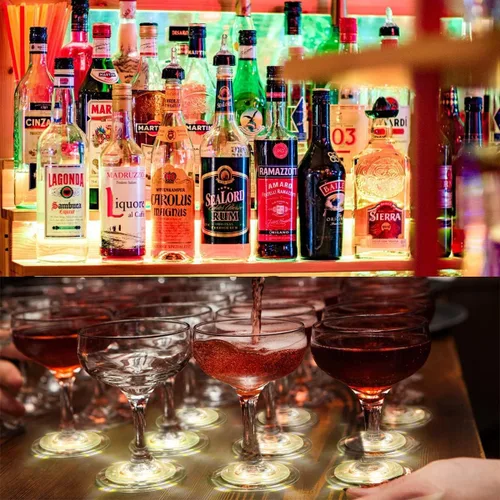 Vista 4 de 12 posavasos LED para bebidas, posavasos de bar para botellas de licor