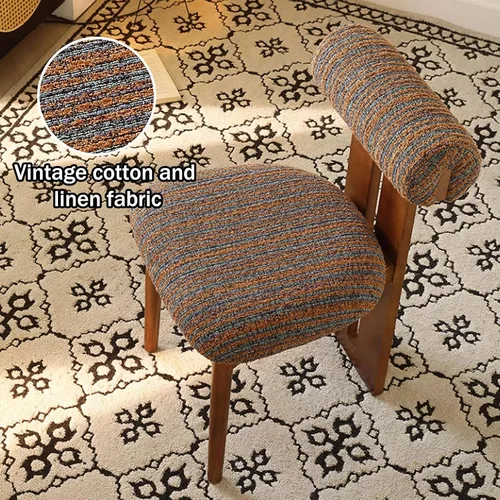 Vista 4 de Juego de sillas de comedor de madera, sillas de comedor tapizadas, silla de cocina con patas de silla de madera maciza, para restaurantes, salas